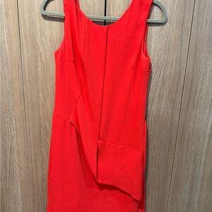 Armani Jeans Red Asymmetrical Sheath Dress